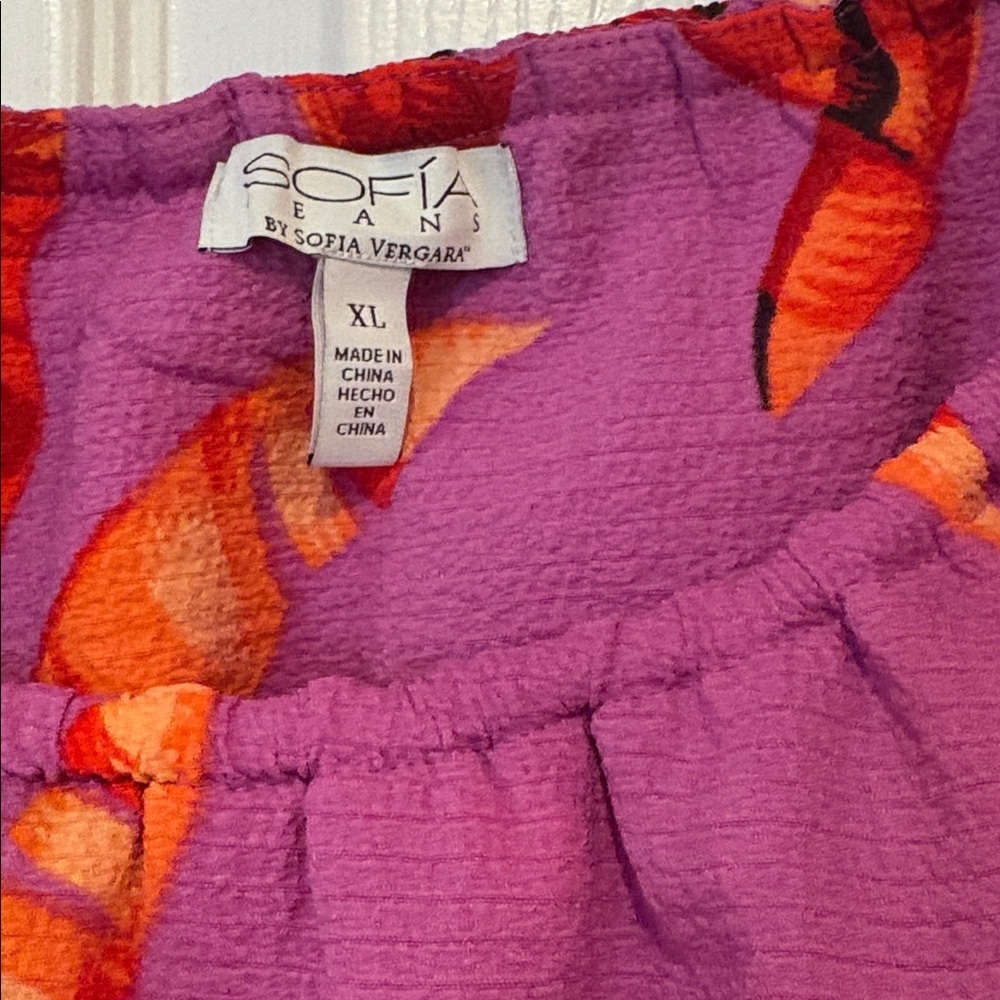 Sofia by Sofia Vergara Purple and Orange Floral Maxi Dress - Picture 2 of 4